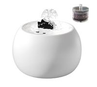 Pet Water Fountain - 1L 3W Ceramic Automatic Cat Fountain, 3D Sensor Filtered Waterer, Electric Rechargeable Dispenser For Dogs, Cats, Puppies, Kittens, Indoor, Outdoor, Home