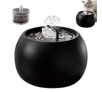 Pet Water Fountain - 1L 3W Ceramic Automatic Cat Fountain, 3D Sensor Filtered Waterer, Electric Rechargeable Dispenser For Dogs, Cats, Puppies, Kittens, Indoor, Outdoor, Home