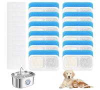 Pet Water Fountain Filters, 12 Pcs Cat Water Filter Replacement with 12 Water Fountaining Filte, 12 Pre-Filter Sponges, 12 Pump Sponges, Cat Water Fountain Filtered for Clean Healthy Drinking Water