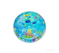 Pet Water Play Mat for Cats & Dogs Inflatable Sensory Pad with Fish Toys - PVC Cooling Mat for Summer Heat - Interactive Toy for Indoor & Outdoor Use Water Sensor Mat with Size 105cm (Blue, X Large)