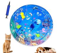 Pet Water Play Mat, Ocean Breeze Splashland for Cats, Cat Water Mat, Inflatable Sensory Pad with Fish Toys, Pvc Cooling Mat for Summer Heat, Interactive Toy for Indoor & Outdoor Use (C-65, 65cm)