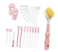 Pet Water Pump Brush Care Set with Zone Based Tools | Long Reach Stems Small Scrubbers Swabs for Fountain Tube Outlet Channel Maintenance