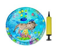 Pet Water Sensor Playing Mat, Thicken Water Mat for Cats, Inflatable Baby Playing Pad with Inflator, Cartoon Sea Animals Pattern Pet Cooling Bed, Interactive Sensory Pad for Kitten Puppy