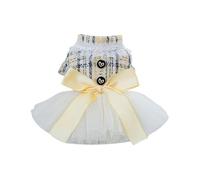Pet Wedding Dress Deluxe Fluffy Tulle Tiered Skirt Costume with Elegant Embroidery and Secure Leash Ring Perfect for Small Dog Girl Cat Special Occasions and Photoshoots (White S)
