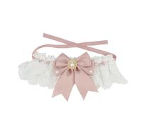 Pet Wedding Supplies Imitation Diamond Artificial Pearl Lace Bow Pet Collar Princess Cat Necklace Tie For Pug Chihuahua,A,S