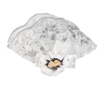 Pet Wedding Veil Dog Flower Headdress, Diamond Bow Veil Clip Pet Dog Accessory, Elegant White Yarn Veil for Small Medium Dogs Wedding Party Decoration 20x15cm