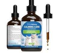 Pet Wellbeing Calming Care for Cats - Veterinarian-Formulated - Calm Support, Relaxed Nervous System, Emotional Balance, Adaptogens, Ashwagandha, Holy Basil - Herbal Supplement 4 oz (118 ml)