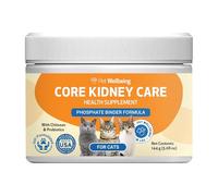 Pet Wellbeing Core Kidney Care for Cats - Daily Phosphate Binder, Supports Healthy Kidney Function with FOS, Chitosan, Probiotics - Veterinarian-Formulated 5.08 oz (144 g) Powder