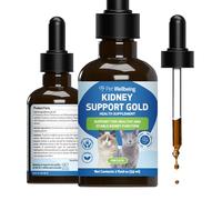 Pet Wellbeing Kidney Support Gold for Cats - Vet-Formulated - Herbal Supplement, Supports Normal Kidney Function, Hydration & Energy, Rehmannia & Dong Quai - 2 oz (59 ml)