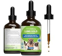 Pet Wellbeing Lung Gold for Dogs & Cats - Lung Immune Support, Lower Respiratory Health, Open Airways, Normal Breathing, Reishi, Coptis - Veterinarian-Formulated Herbal Supplement - 4 oz (118 ml)