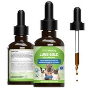 Pet Wellbeing Lung Gold for Dogs - Lung Immune Support, Lower Respiratory Health, Open Airways, Normal Breathing, Reishi, Coptis - Veterinarian-Formulated Herbal Supplement - 2 oz (59 ml)
