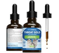 Pet Wellbeing Throat Gold for Cats - Cat Respiratory Support, Occasional Dog Cough & Hoarseness, Licorice, Mullein, Slippery Elm - Vet-Formulated Holistic Supplement - 2oz (59 ml)