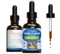 Pet Wellbeing Young at Heart for Senior Cats - Heart & Circulation, 2 oz | NASC Certified & Vet-Formulated Liquid Heart Supplement with Hawthorn & Motherwort for Heart Health & Blood Pressure