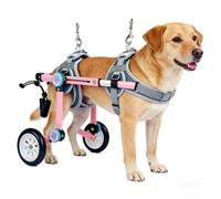 Pet Wheelchair for Hind Legs Lightweight & Portable Dog Stroller Foldable with Shock-Absorbing Wheels for Small Medium & Large Dogs Pink Color