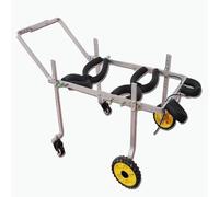 Pet Wheelchair for Small Animals 4-Wheel Metal Rehab Cart with Leg Support Mobility Training Stroller for Disabled Pets (Size S)
