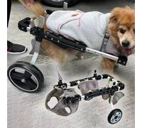 Pet Wheelchair for Small/Medium Dogs & Disabled Cats - 2-Wheel Mobility Aid, Black Pet Rehab Cart for Senior Animals, Adjustable & Lightweight - Enhance Mobility & Comfort