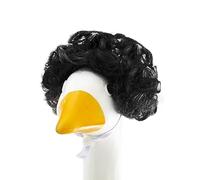 Pet Wig Big Goose Headwear Combination Funny Cute Short Wave Explosive Head Wave Porch Goose Wigs Garden Yard Decor Porch Goose Outfits(Biggooseblackafrowig)