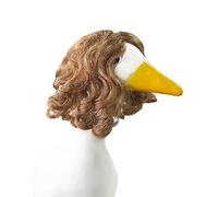 Pet Wig Big Goose Headwear Combination Funny Cute Short Wave Explosive Head Wave Porch Goose Wigs Garden Yard Decor Porch Goose Outfits(Biggoosejudgehead)