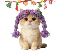 Pet Wig - Cute Pet Supplies Braid | Costume Hair Cat Wig Dog Toys,for Small Medium Large Home Photoshoot Role-Play Halloween Christmas Party Birthday Holiday