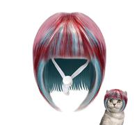 Pet Wig for Cat,Colorful Wig Cat Dog Wear - Flexible Strap Non-Slip Headwear Animals Prop for Character Cosplay Christmas Festive Show Stage Performance Family Gathering