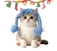 Pet Wig | Funny Soft Headwear Cute - Kitten Hair Wig Cosplay Headgear,for Small Medium Large Doggy Kitten Home Photoshoot Role-Play Halloween Party Christmas Birthday Holiday