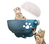 Pet Window Cat Bed,Felt Cat Window Hammock,Window Perch for Large Cats Suction Cup Fixed Cat Hammock,Cat Window Hammocks (Blue)