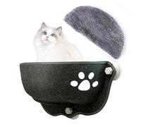 Pet Window Cat Bed,Felt Cat Window Hammock,Window Perch for Large Cats Suction Cup Fixed Cat Hammock,Cat Window Hammocks (Dark Gray)