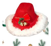 Pet Winter Hat - Adjustable Headwear with White Plush Trim Festive Clothes for Puppies | Christmas Design Costume for Birthday Party Photo