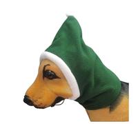 Pet Winter Warm Hat,Adjustable Cat Dog Plush Xmas Hat Ear Cover,Pet Windproof Noise Reduction Calming Ear Muffs Head Wrap Cap for Cat Small Medium Dog_Green