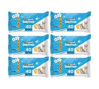 Pet Wipes for Your Dog Puppy and Cat: Antibacterial Daily Grooming and Cleaning Wipes for Paws Body Face Ears and Bum: 40 Large Wet Wipes Pack with Aloe Vera (6 Packs)