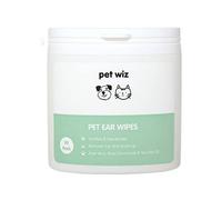 pet wiz Ear Wipes for Dogs & Cats. Clean, Soothe & Deodorise with Natural Active Ingredients Aloe Vera, Witch Hazel, Tea Tree Oil and Blue Chamomile Extract