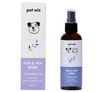 pet wiz Flea & Tick Spray for Dogs & Cats - Natural Essential Oils, Lavender Scent, 100ml ℮