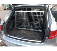Pet World Large 36" Sloped Car Dog Crate - Compatible with Audi A4 Avant 2008 onward - UK Designed, Steel Travel Cage - Emergency Escape Hatch - Folds Flat - Free Comfort Mat - Easy Assembly