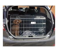 Pet World Large 36" Sloped Car Dog Crate - Compatible with Ford Fiesta 2017+ - UK Designed, Steel Travel Cage - Emergency Escape Hatch - Folds Flat - Free Comfort Mat - Easy Assembly
