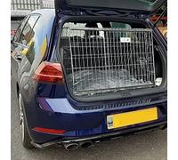 Pet World Large 36" Sloped Car Dog Crate - Compatible with VW Golf R 2019 - UK Designed, Steel Travel Cage - Emergency Escape Hatch - Folds Flat - Free Comfort Mat - Easy Assembly