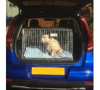 Pet World Medium 34" Sloped Car Dog Crate - Compatible with Kia Soul EV - UK Designed, Steel Travel Cage - Emergency Escape Hatch - Folds Flat - Free Comfort Mat - Easy Assembly