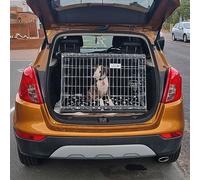Pet World Medium 34" Sloped Car Dog Crate - Compatible with Vauxhall Mokka X 2016 Onward - UK Designed, Steel Travel Cage - Emergency Escape Hatch - Folds Flat - Free Comfort Mat - Easy Assembly