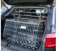 Pet World Medium 34" Sloped Car Dog Crate - Compatible with Volkswagen VW T-Roc - UK Designed, Steel Travel Cage - Emergency Escape Hatch - Folds Flat - Free Comfort Mat - Easy Assembly