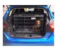 Pet World Small 32" Sloped Car Dog Crate - Compatible with Mercedes A-Class 2013-2018 - UK Designed, Steel Travel Cage - Emergency Escape Hatch - Folds Flat - Free Comfort Mat - Easy Assembly
