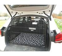 Pet World Small 38" Sloped Car Dog Crate - Compatible with BMW 5 Series Touring - UK Designed Boot Crate - High Carbon Steel Travel Cage - Emergency Escape Hatch - Folds Flat - Free Comfort Mat