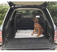 Pet World Small 38" Sloped Car Dog Crate - Compatible with Range Rover Autobiography 2020 - UK Designed Boot Crate - High Carbon Steel Travel Cage - Folds Flat - Free Comfort Mat