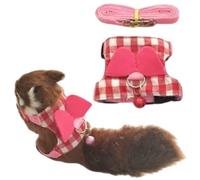 Pet Zen Squirrel Harness and Leash - Small/Kitten, Pink with Bowknot and Bell for Gerbil, Guinea Pig, Squirrel