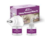 Pet Zephyr Cat Calming Pheromone Diffuser - Diffuser & Refill 60 Days - Anxiety Relief Cat Essentials Products - Calm Cats Accessories - Cat Pee Prevention Supplies