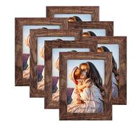 PETAFLOP 7x5 Photo Frame Set of 7, Rustic Frames Display 5 by 7 Inch Picture for Wall or Tabletop
