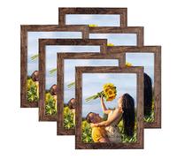 PETAFLOP 8x10 Photo Frame Set of 7, Rustic Frames Display 8 by 10 Inch Picture for Wall or Tabletop