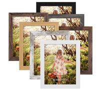 PETAFLOP Brown Distressed Photo Frames Fits 5 by 7 for Wall or Tabletop Display