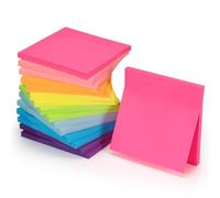 PETAFLOP Coloured Sticky Notes 76x76mm Set of 16, Each Pad Containing 50 Sheets for a Total of 800 Sheets, Suitable for Home, Office or Notebook Use