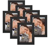Photo Frame 6x4 Set of 7, Black 6 by 4 Picture Frames Set for Wall Tabletop Horizontally or Vertically Display