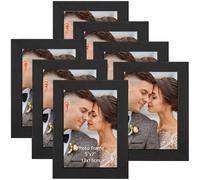 PETAFLOP Photo Frame 7x5 Set of 7, Black 7 by 5 Picture Frames Set for Wall Tabletop Horizontally or Vertically Display