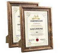 PETAFLOP Rustic Picture Frame A4 (21 x 29.7 cm) Set of 2, Wall and Table Picture Frames, Brown